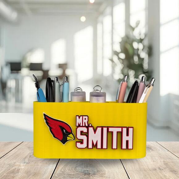 Personalized Arizona Cardinals Desk Organizer, Cardinals Gift - Picture 5 of 10